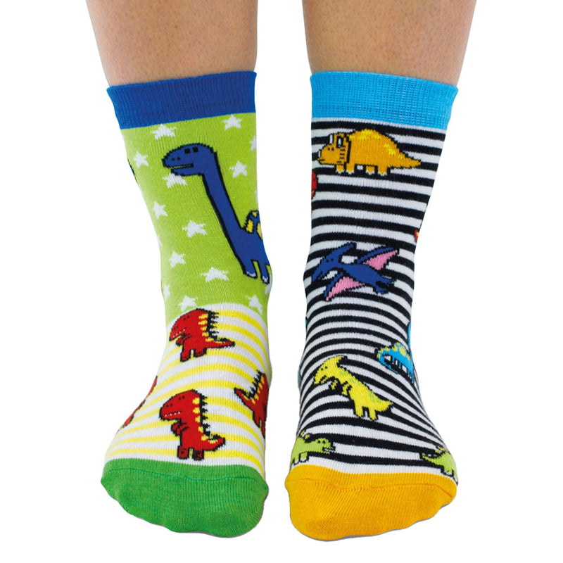 6 Pack Boys Sockasaurus Novelty Dinosaur Socks in Gift Box