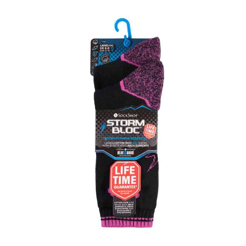 2 Pack Ladies Cotton Walking Socks with Arch Support
