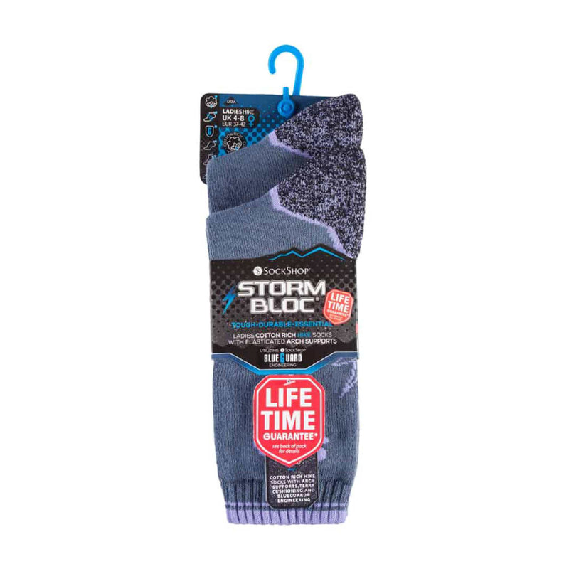 2 Pack Ladies Cotton Walking Socks with Arch Support