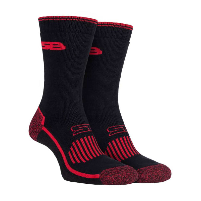 2 Pack Mens Heavy Duty Reinforced Cotton Socks for Boots