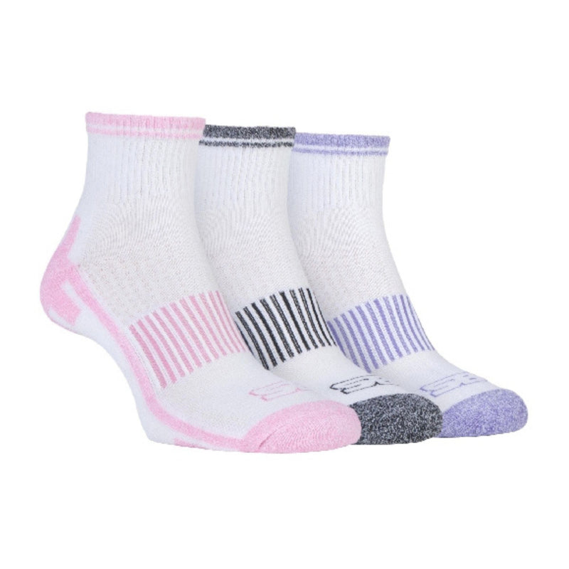 3 Pack Ladies Cushioned Sole Sport Ankle Socks with Arch Support