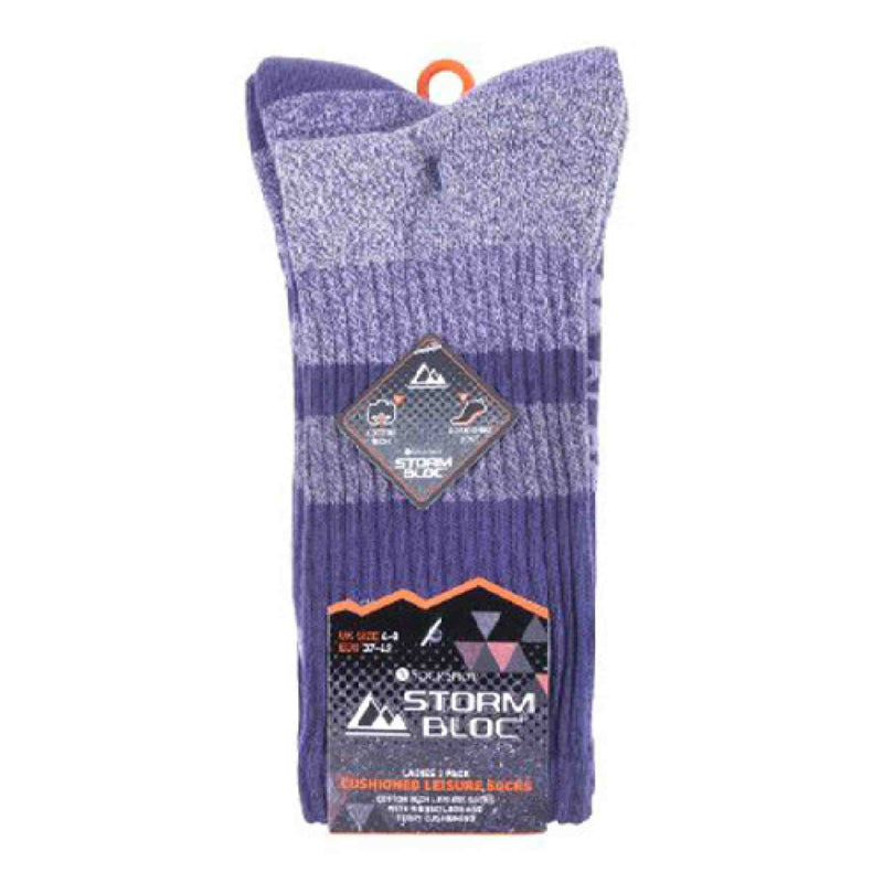 3 Pack Ladies Anti Blister Cotton Hiking Socks with Padded Sole