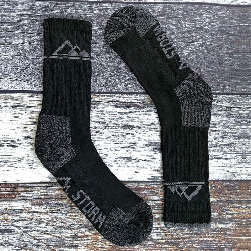 3 Pack Mens Heavy Cushioned Outdoor Cotton Hiking Socks