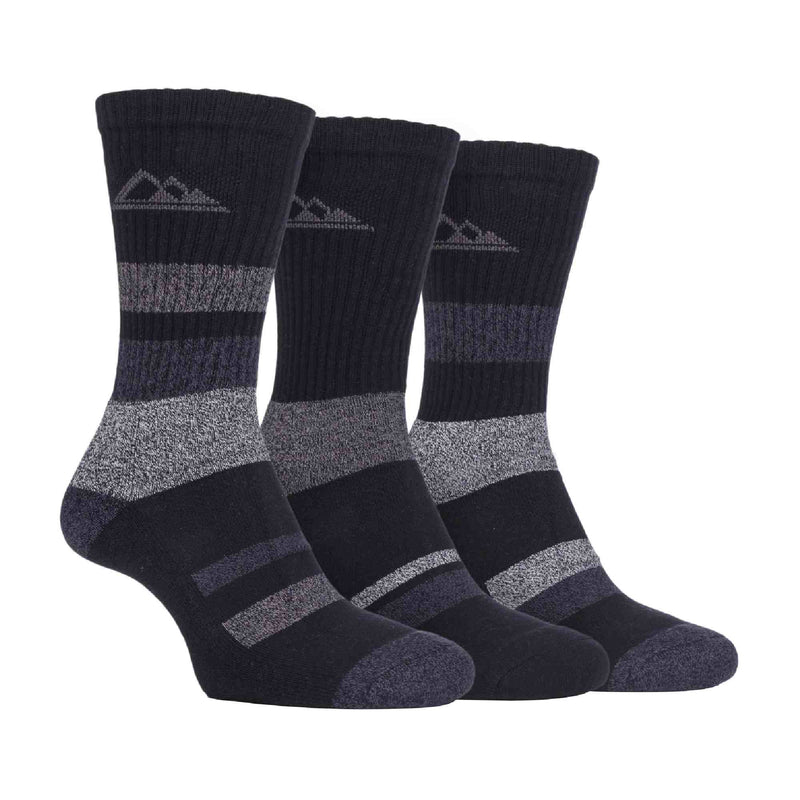 3 Pack Mens Cushion Sole Cotton Hiking Socks