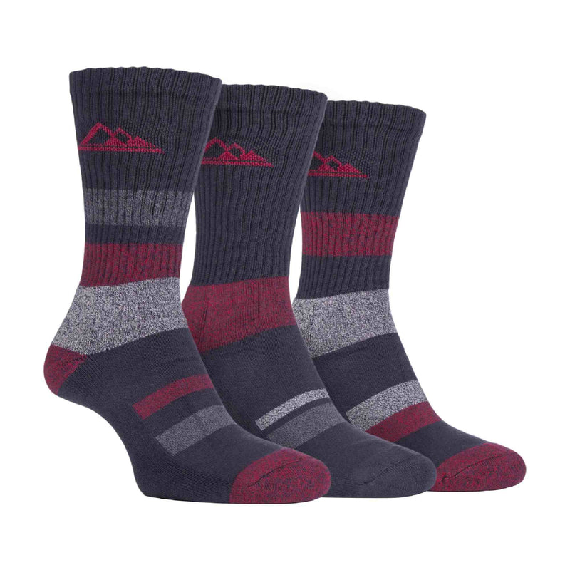 3 Pack Mens Cushion Sole Cotton Hiking Socks