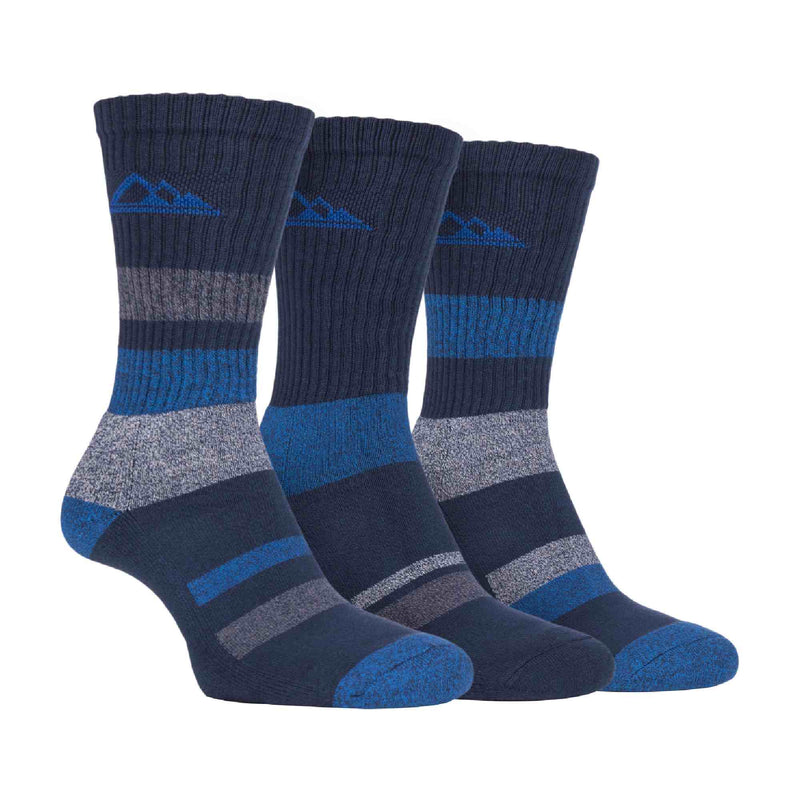 3 Pack Mens Cushion Sole Cotton Hiking Socks