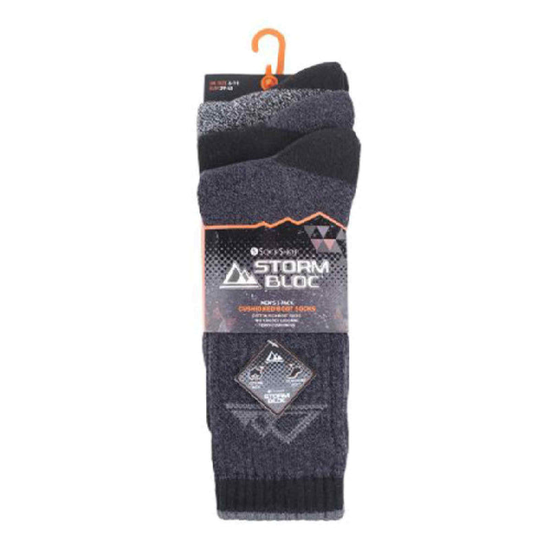 3 Pack Mens Padded Sole Anti Blister Cotton Hiking Socks