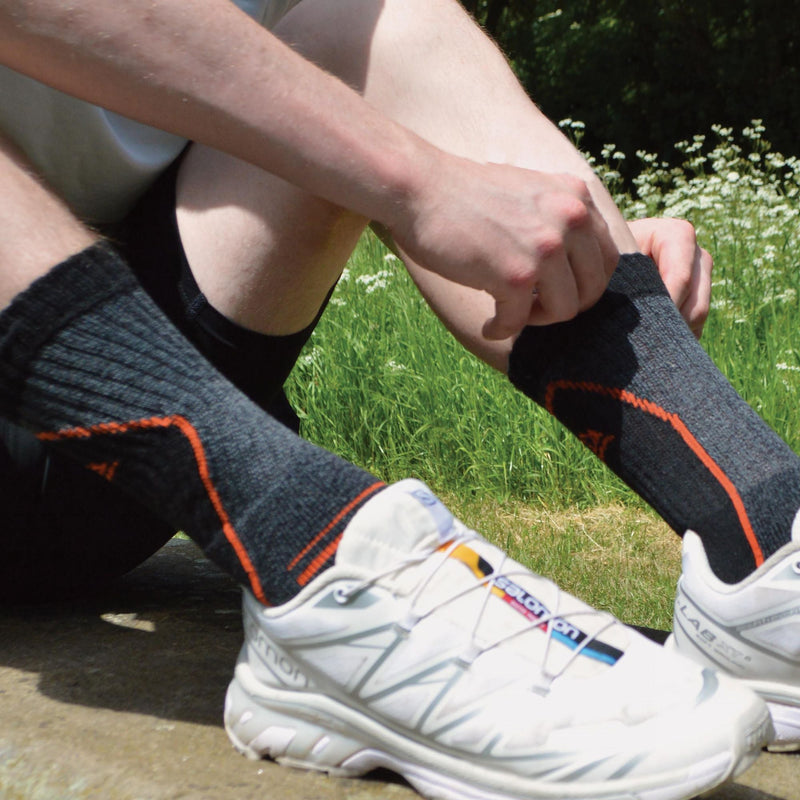 4 Pack Mens Cushioned Anti Blister Hiking Socks