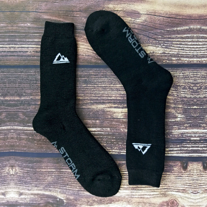2 Pack Mens Thick Cushioned Patterned Winter Warm Thermal Boot Socks for Hiking