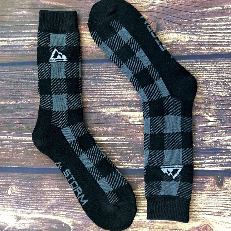 2 Pack Mens Thick Cushioned Patterned Winter Warm Thermal Boot Socks for Hiking