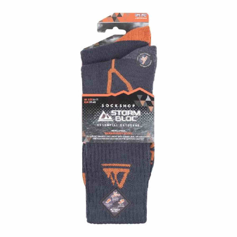 2 Pack Mens Super Soft Bamboo Trekking Hiking Socks for Boots