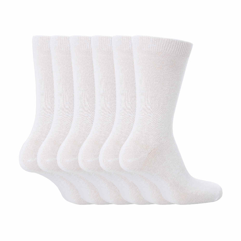 6 Pack Girls & Boys Plain Soft Breathable Cotton School Socks (3 Sizes)