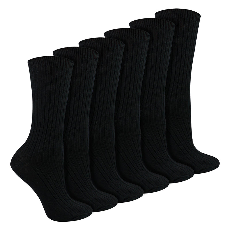 Ladies 6 Pack 100% Cotton Breathable Soft Socks