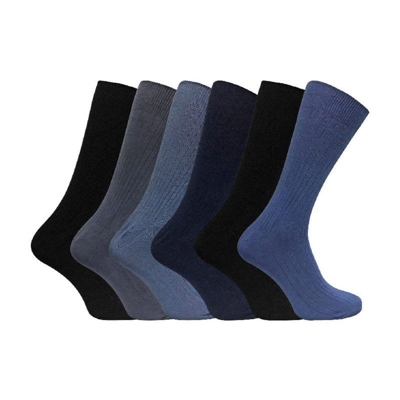Mens Thin Soft Cotton Plain Coloured Socks (Multipack Options)