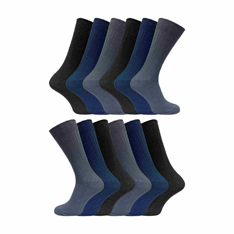 Mens Thin Soft Cotton Plain Coloured Socks (Multipack Options)