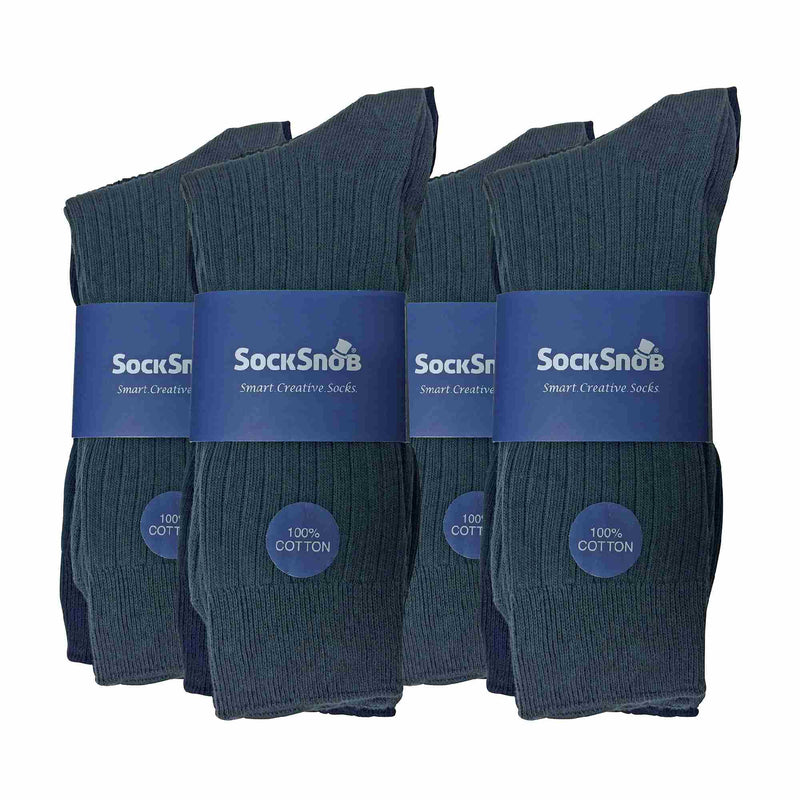Mens Thin Soft Cotton Plain Coloured Socks (Multipack Options)