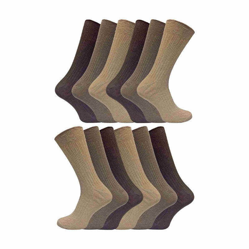 Mens Thin Soft Cotton Plain Coloured Socks (Multipack Options)
