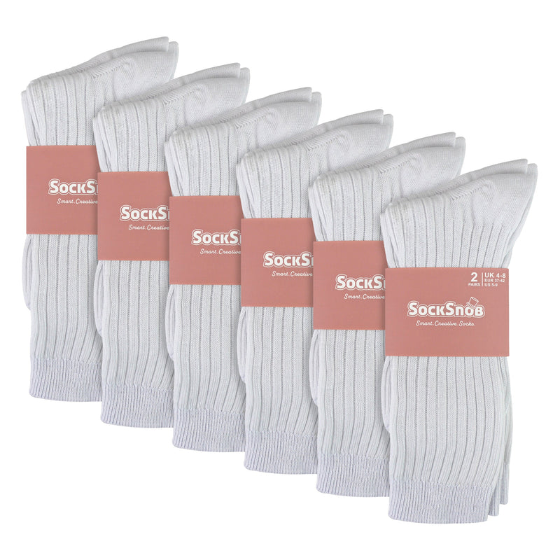 Ladies 12 Pack 100% Cotton Soft Breathable Socks
