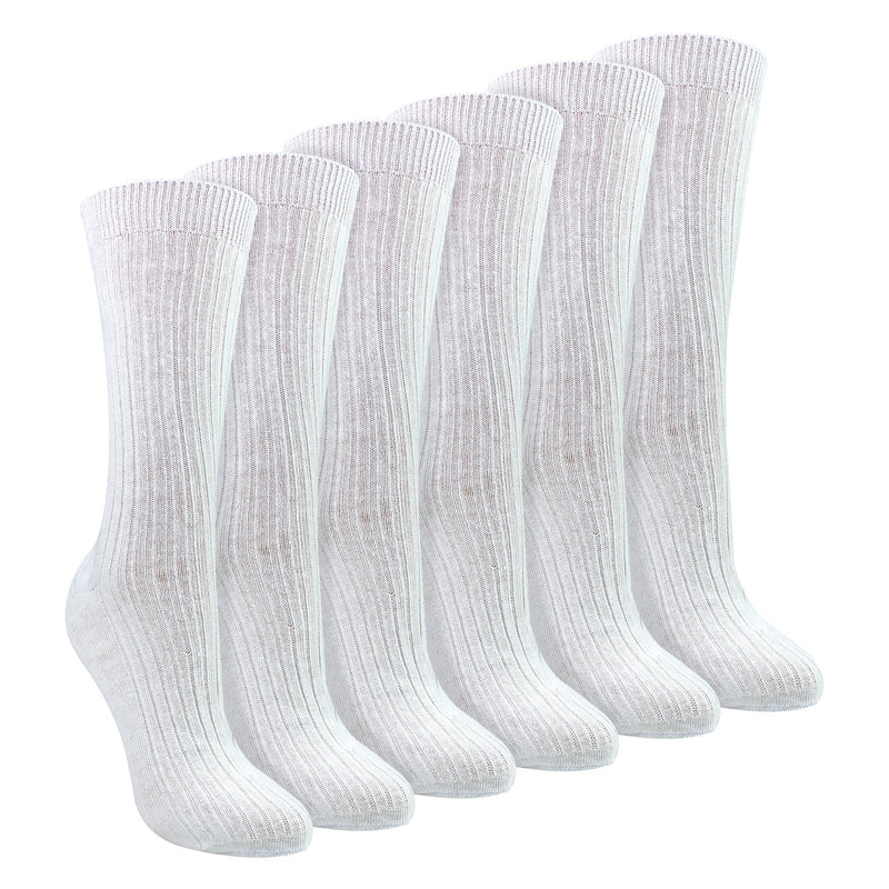 Ladies 6 Pack 100% Cotton Breathable Soft Socks