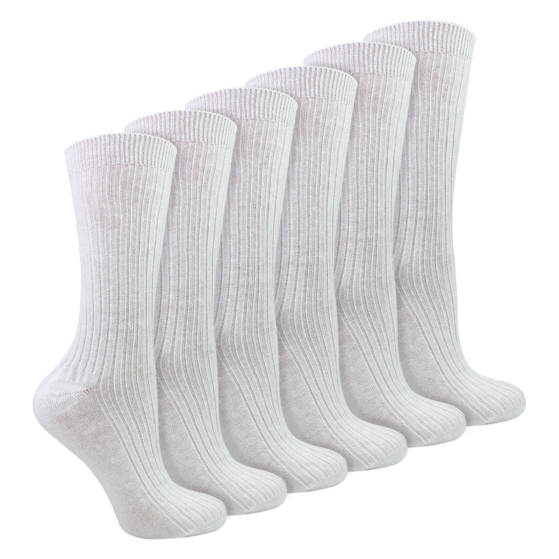 Ladies 6 Pack 100% Cotton Breathable Soft Socks