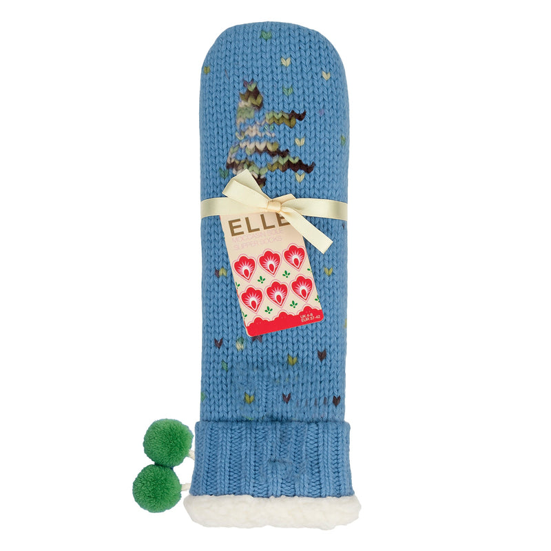 1 Pair Ladies Chunky Sherpa Lined Cosy Moccasin with Pom Pom - Warm Comfort