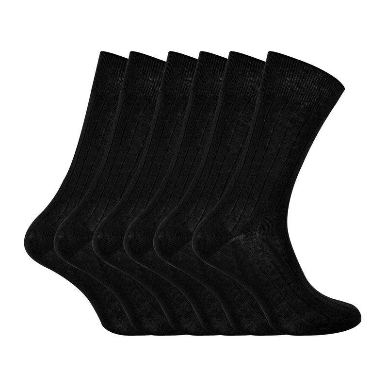 6 Pack Mens 100% Egyptian Cotton Dress Socks