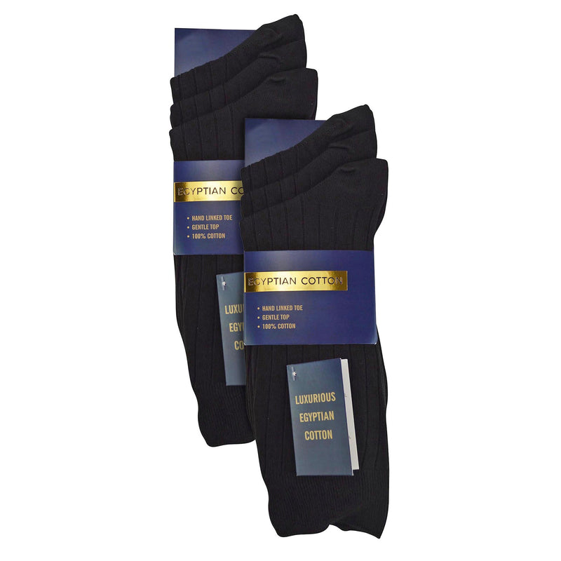 6 Pack Mens 100% Egyptian Cotton Dress Socks