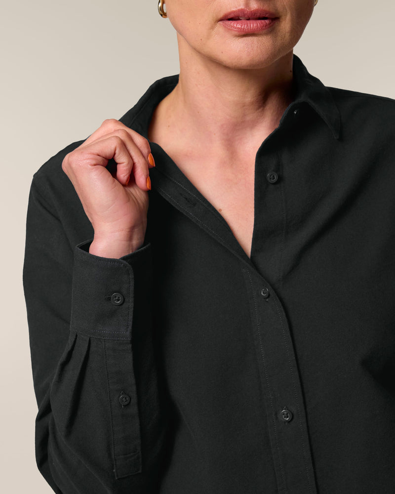 Organic Cotton Oxford Long Sleeve Shirt: Womens