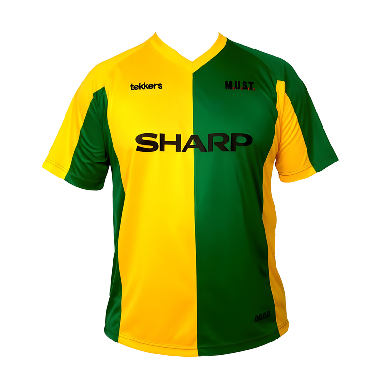 MUST Green and Gold Sharp Football Shirt