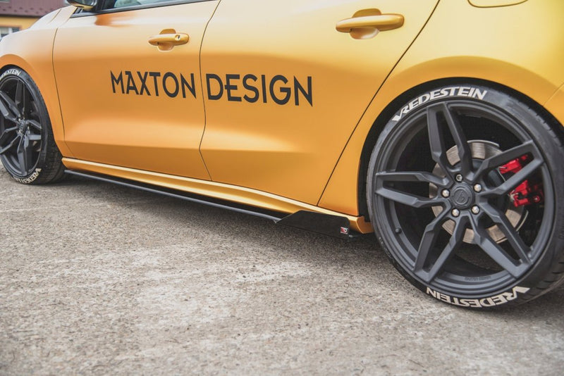 Maxton Design - RACING SIDE SKIRT SPLITTERS (+FLAPS) FORD FOCUS MK4 ST/ MK4 ST LINE (2019-)