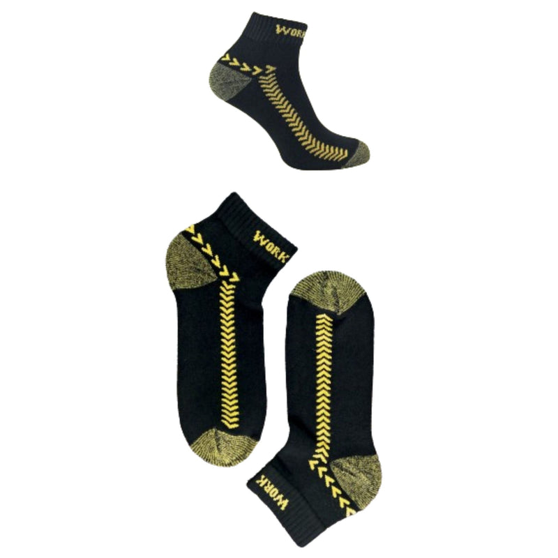 6 Pack Mens Cotton Anti Sweat Low Cut Work Socks for Steel Toe Boots