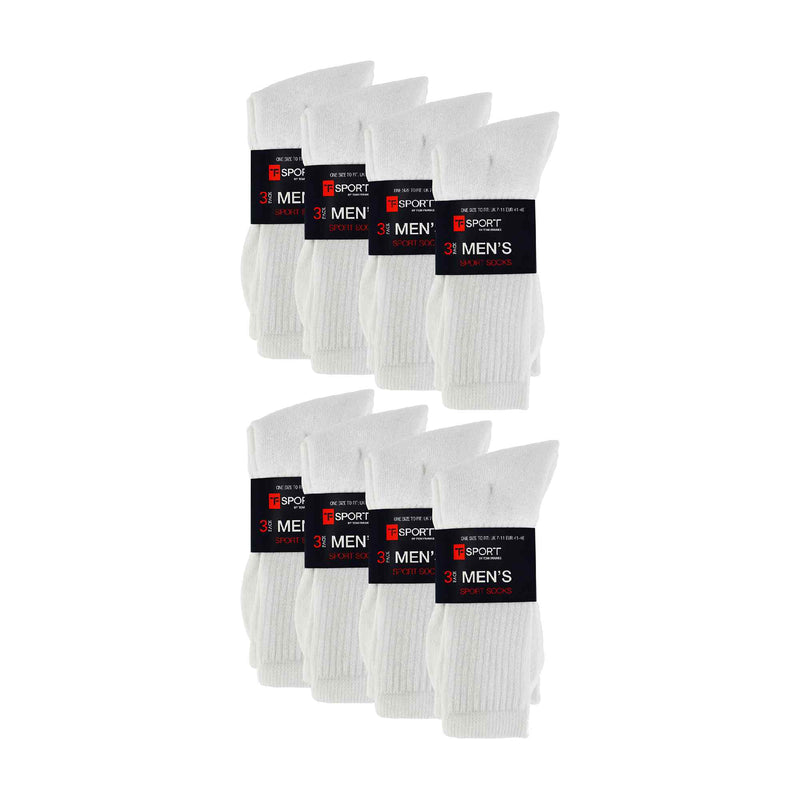 Mens White Value Pack Sport Socks (Multipack Options)