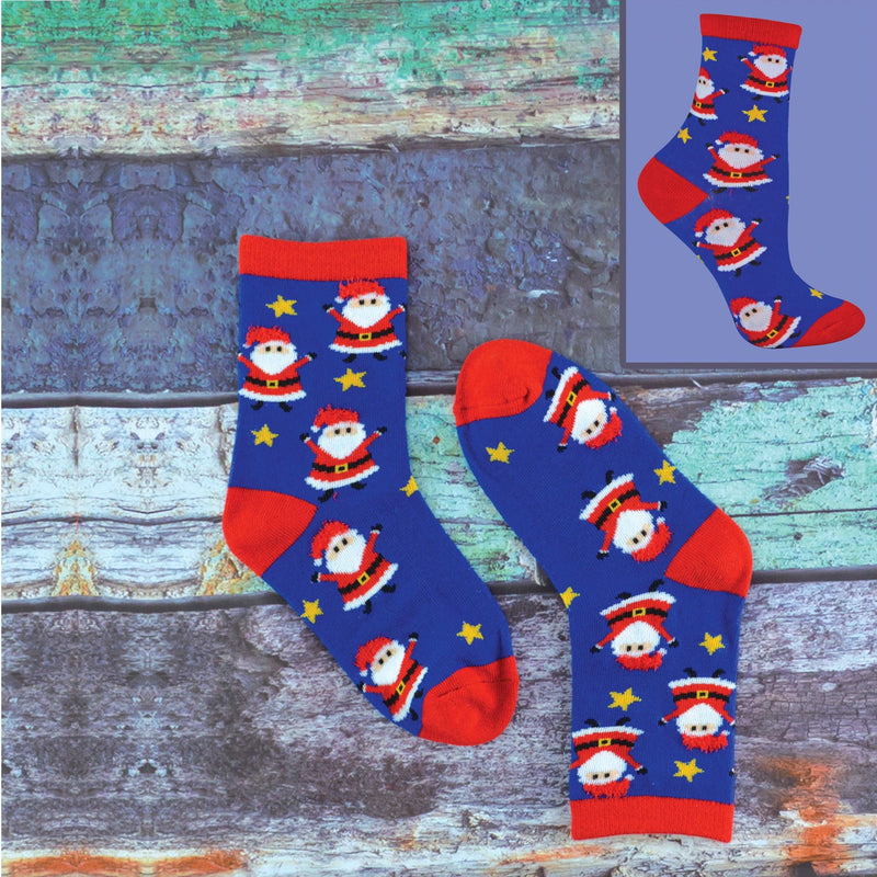 4 Pack Kids Cotton Rich Christmas Novelty Festive Winter Socks