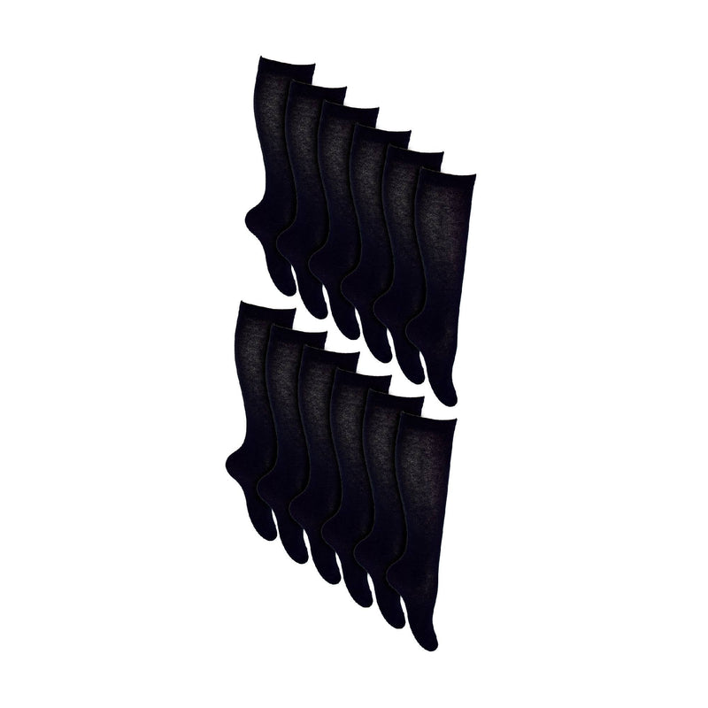 12 Pack Girls Long Knee High Soft Cotton School Socks