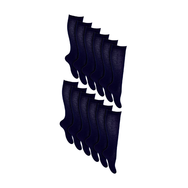 12 Pack Girls Long Knee High Soft Cotton School Socks