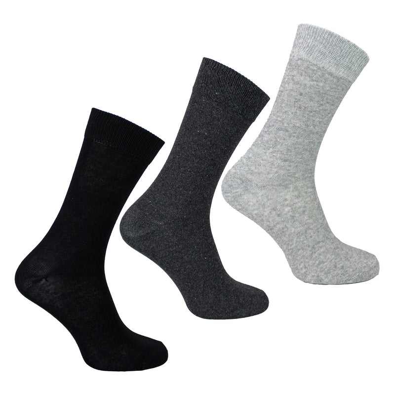 7 Pack Mens Classic Suit Socks - Soft Breathable Plain Dress Socks