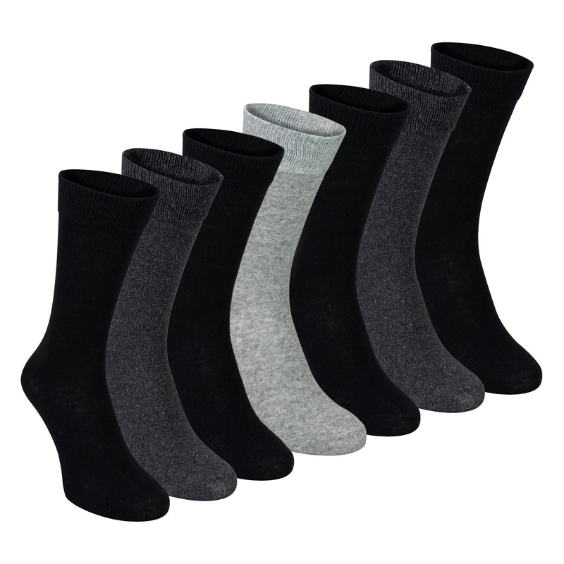 7 Pack Mens Classic Suit Socks - Soft Breathable Plain Dress Socks