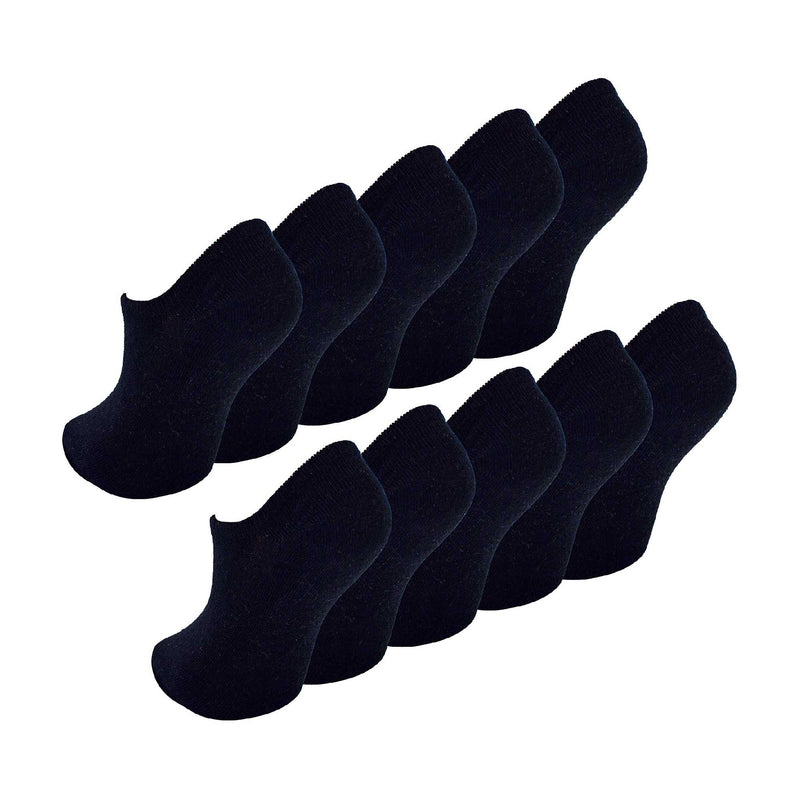 10 Pack Girls & Boys No Show Invisible Cotton Rich Socks (3 Sizes)