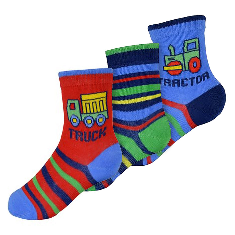 6 Pack Baby Boys Cotton Cars Trucks Design Pattern Socks