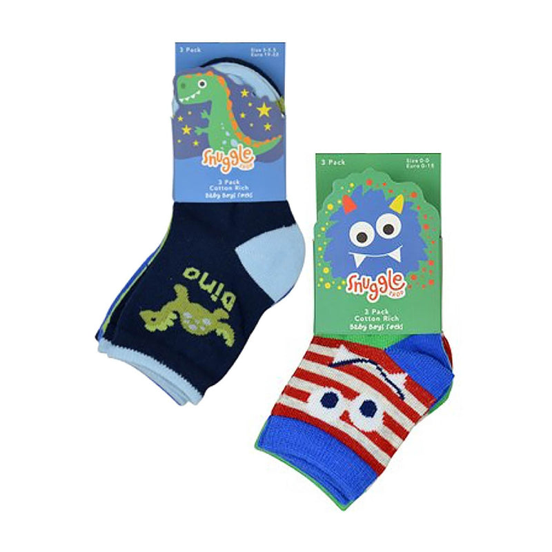6 Pack Baby Boys Monsters Dinosaur Design Pattern Socks