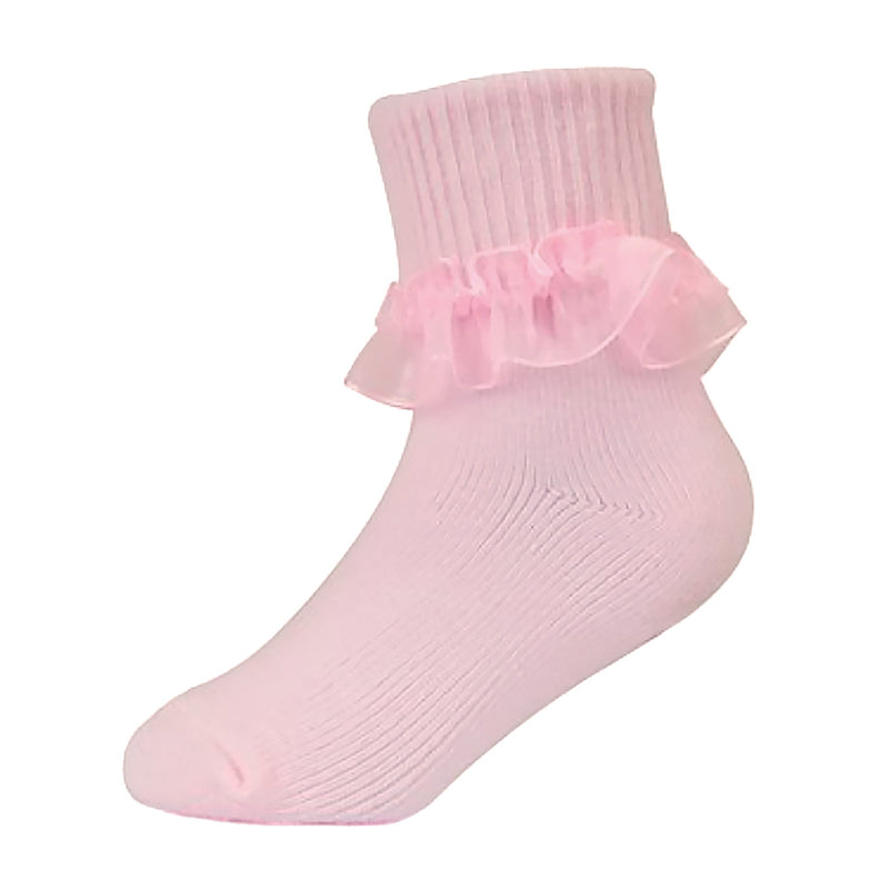 6 Pack Baby Girl Soft Cotton Rich Frilly Lace Socks (3 Sizes)