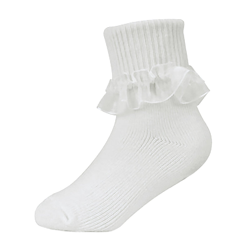 6 Pack Baby Girl Soft Cotton Rich Frilly Lace Socks (3 Sizes)