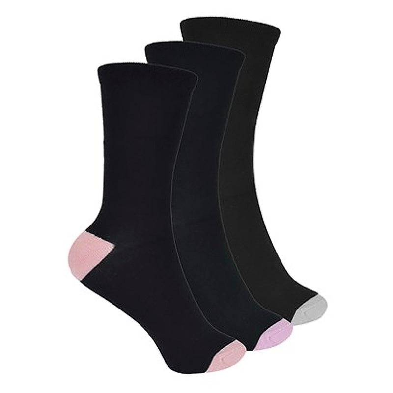 12 Pack Ladies Black Cushioned Soft Breathable Bamboo Socks