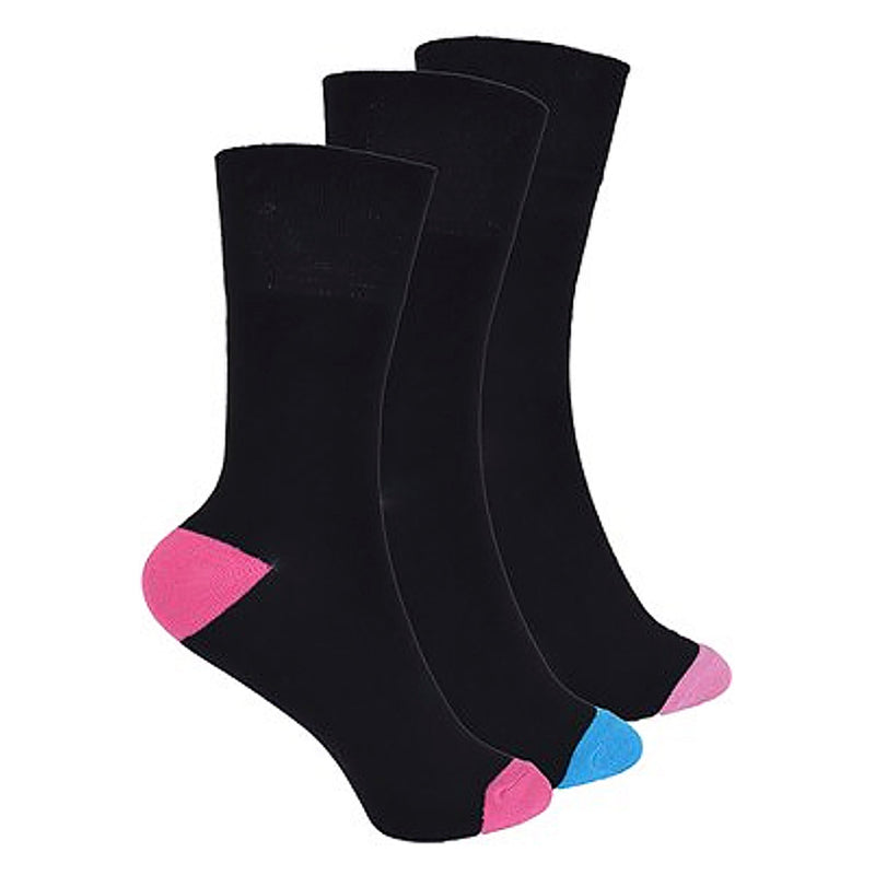12 Pack Ladies Black Cushioned Soft Breathable Bamboo Socks