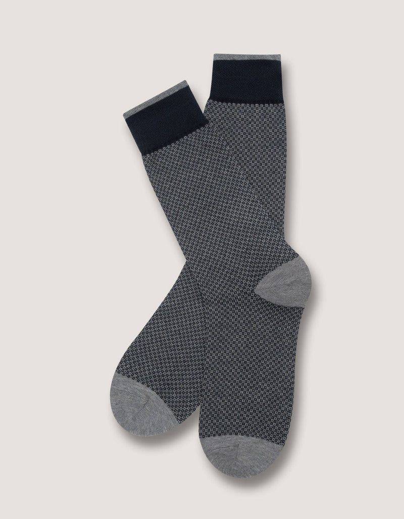 Steel Grey Geometric Pattern Socks