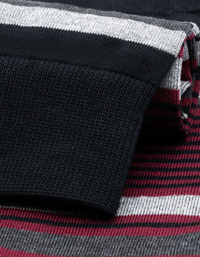 Burgundy Multi Stripe Socks