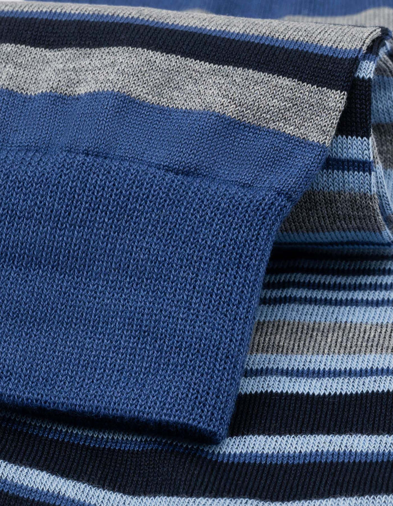 Light Blue Multi Stripe Cotton Socks