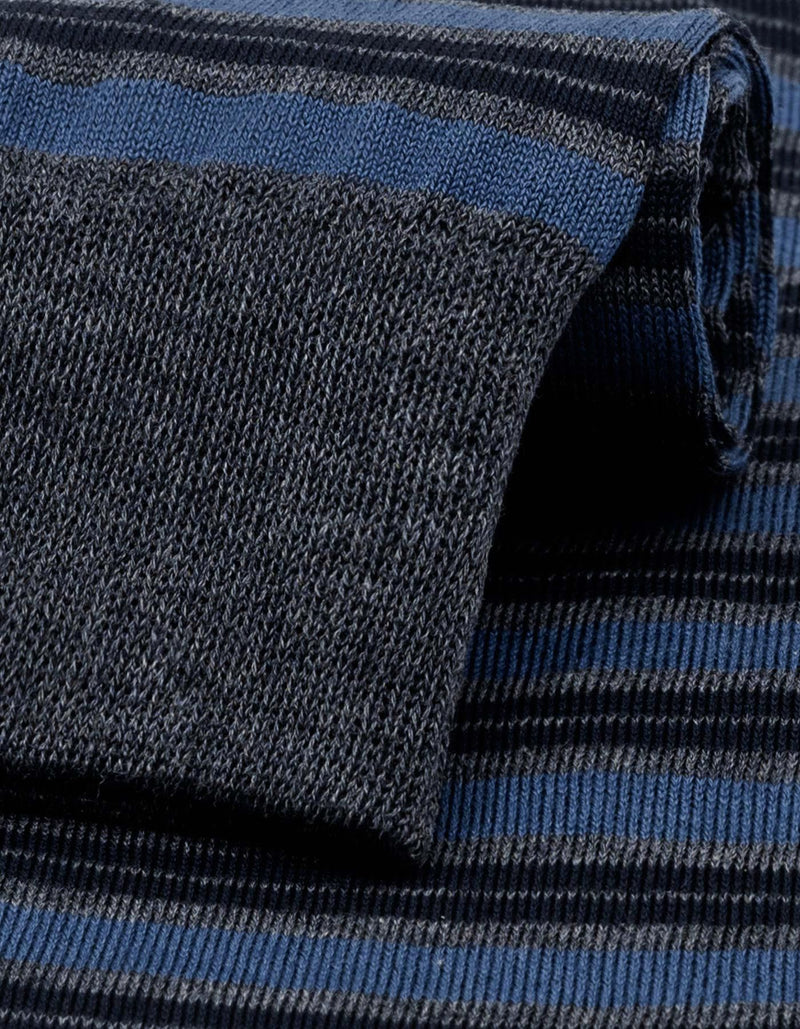 Navy Striped Luxury Cotton Socks