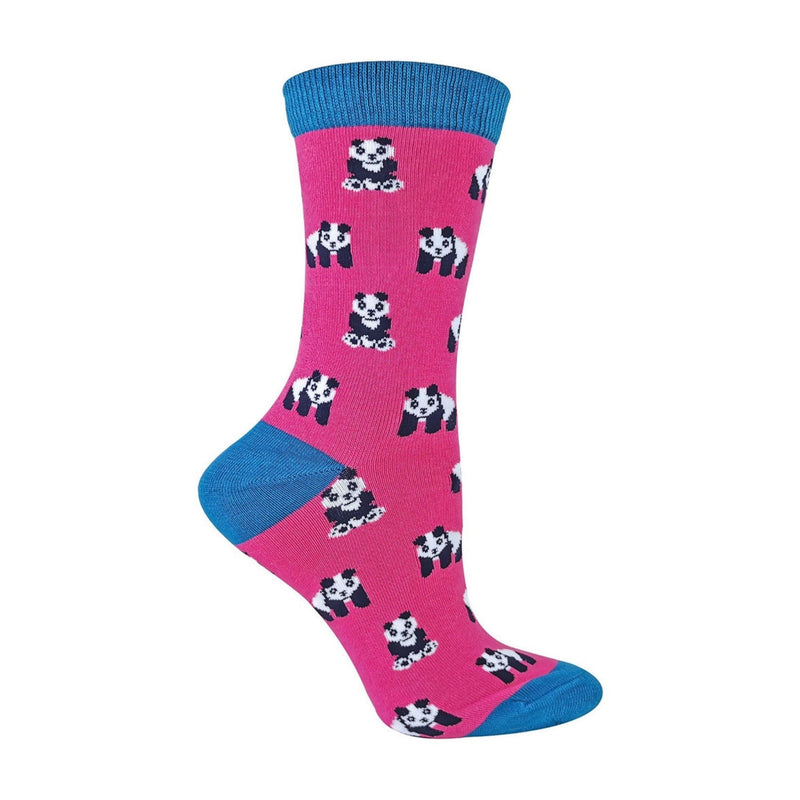 1 Pack Ladies Hot Pink Panda Bamboo Socks