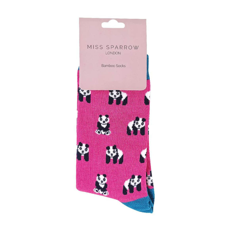 1 Pack Ladies Hot Pink Panda Bamboo Socks